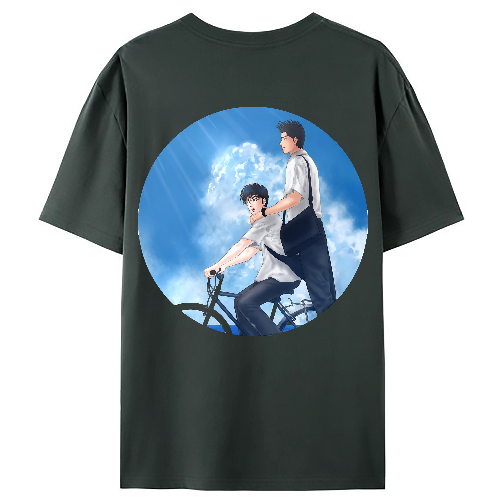 （画像用） SLAM DUNK／スラムダンク 綿100％ メンズ半袖Tシャツ（バックプリント） 通気性